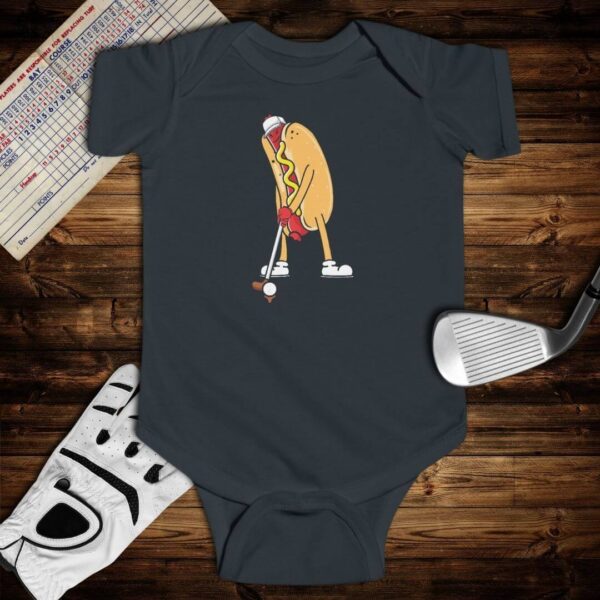 Hot Dog Golfer Baby Bodysuit