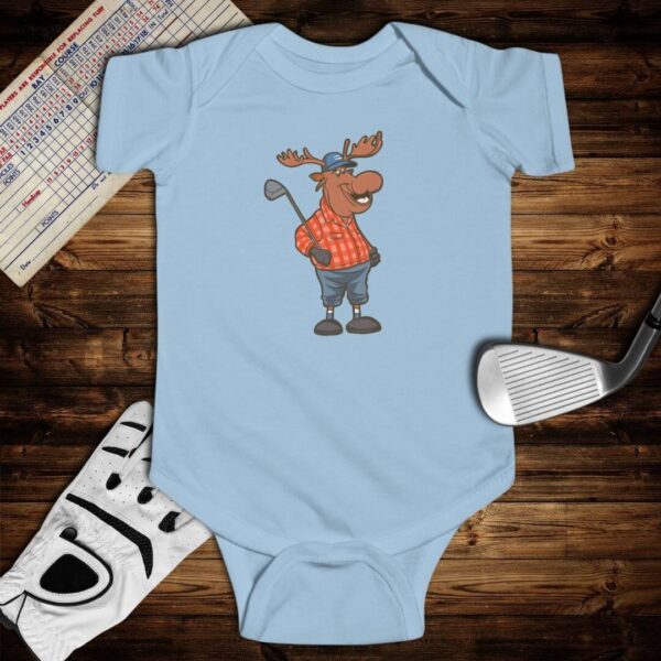 Moose Golfer Baby Bodysuit