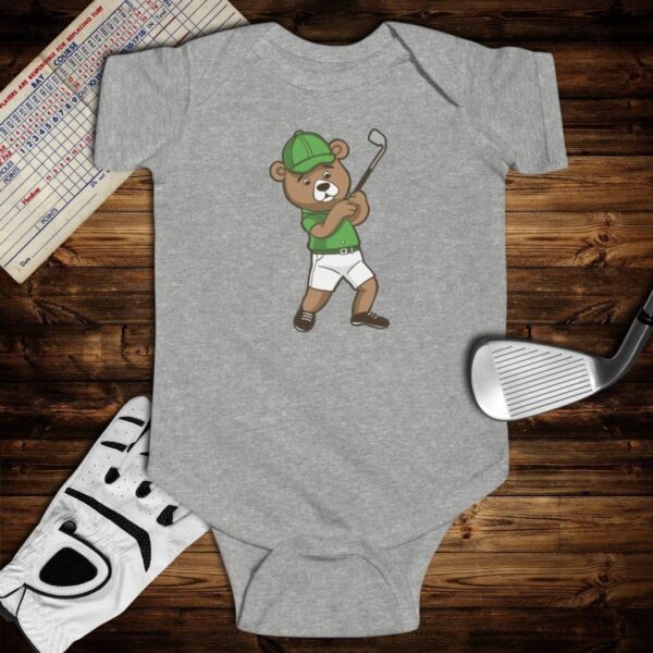 Bear Golfer Baby Bodysuit