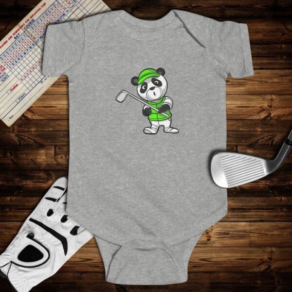 Panda Bear Golfer Baby Bodysuit