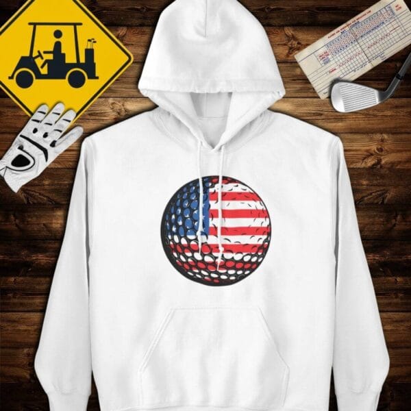 USA Flag Golf Ball Hoodie