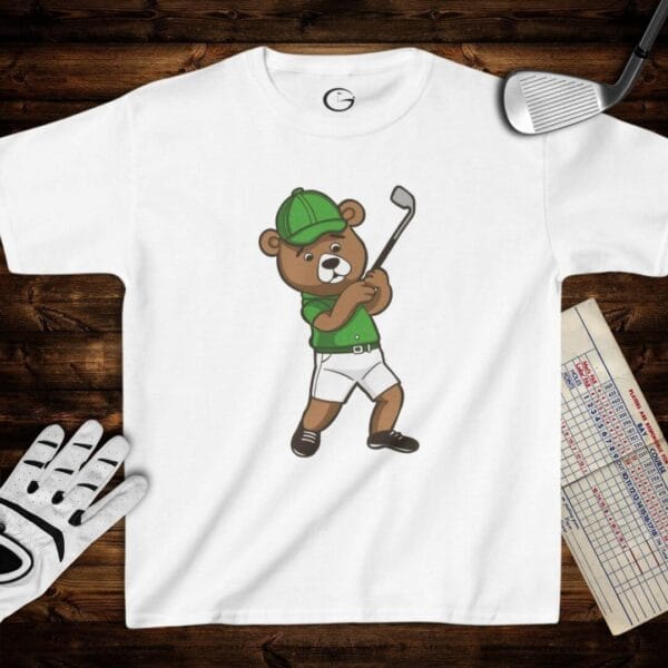 Bear Golfer Kids T-Shirt