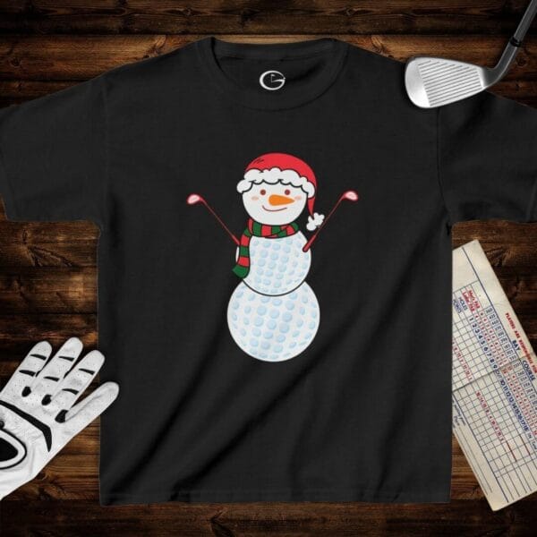 Golf Ball Snowman Kids T-Shirt