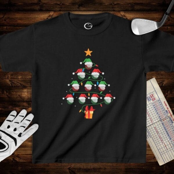 Golf Balls Christmas Tree Kids T-Shirt