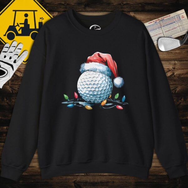 Santa Hat & Christmas Lights Golf Ball Sweatshirt