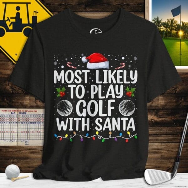 Most Likely to Play Golf with Santa T-Shirt