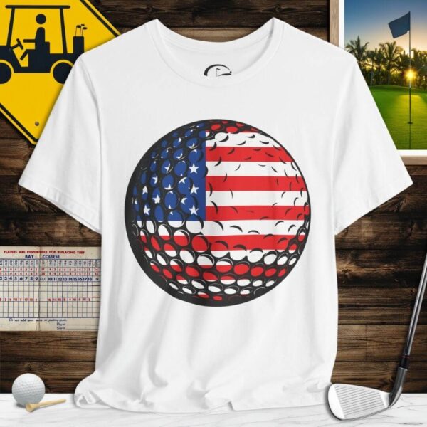 USA Flag Golf Ball T-Shirt