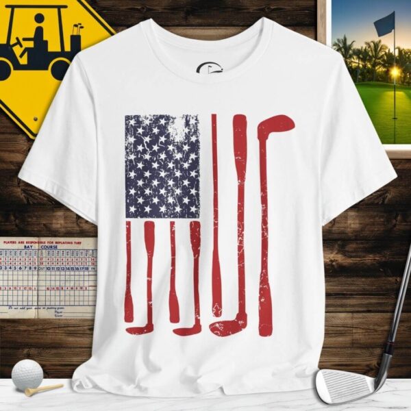 Golf American Flag USA T-Shirt